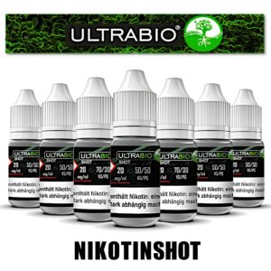 20 mg ULTRABIO 10x 10 ml Nikotinshot 50/50 oder 70/30 – 100 ml