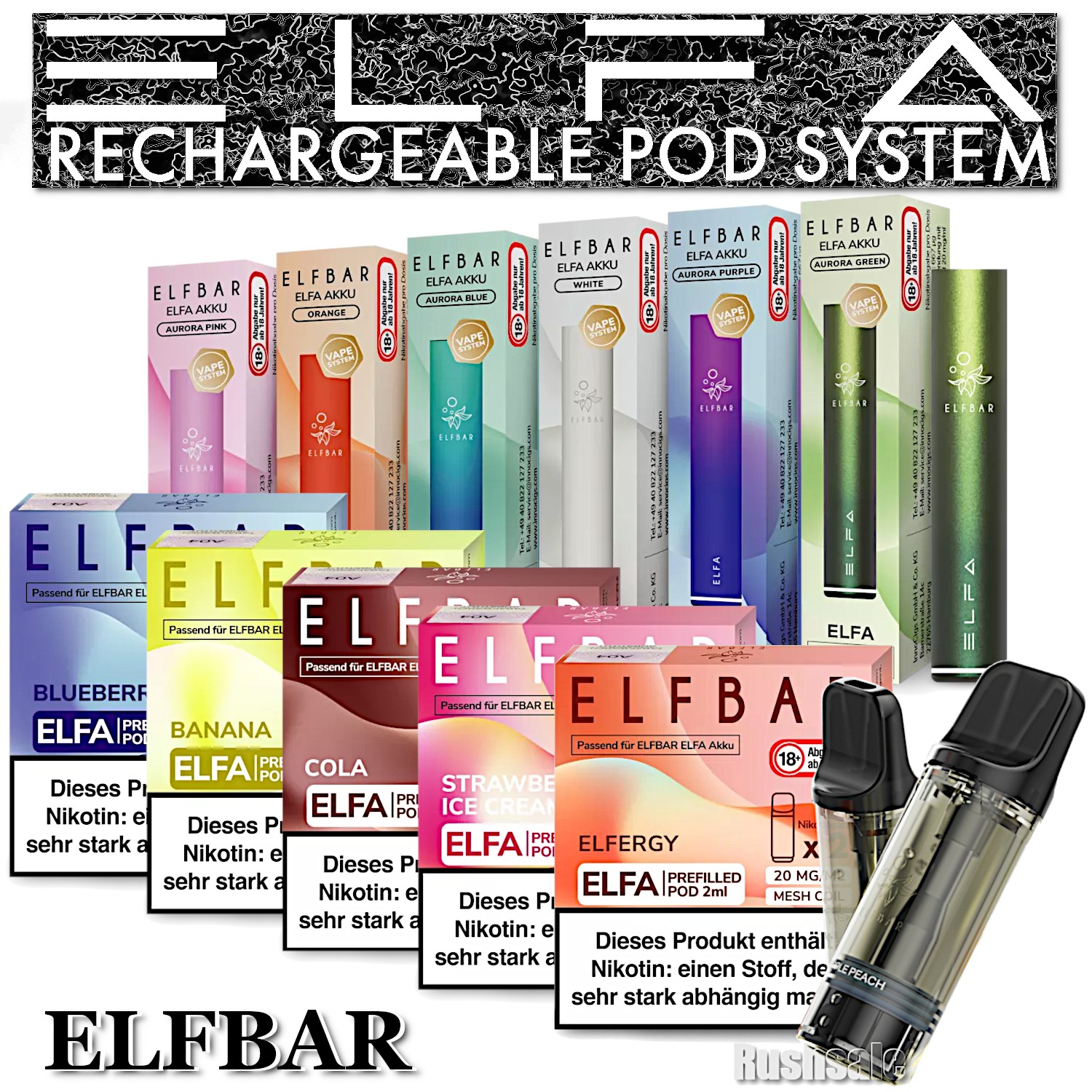 Elfbar Elfa 20mg Nikotinsalz Liquid Pod System Elf Bar 600 E-Zigarette