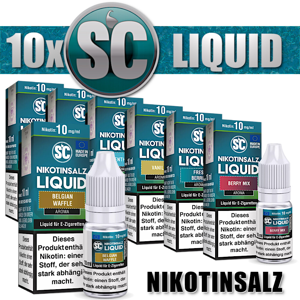 SC Liquid Nikotinsalz 10x 10 ml - 100 ml E-Liquid