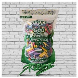 PURIZE 500 XTRA SLIM Ø 6 mm Aktivkohlefilter – Mixed Colours – Vorratsbeutel