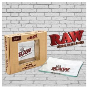 RAW Glass Rolling Tray Small – Robuste Glas Drehunterlage