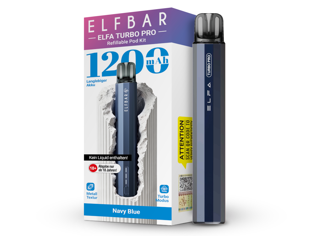 Elfbar - Elfa Turbo Pro E-Zigaretten Set Navy Blue