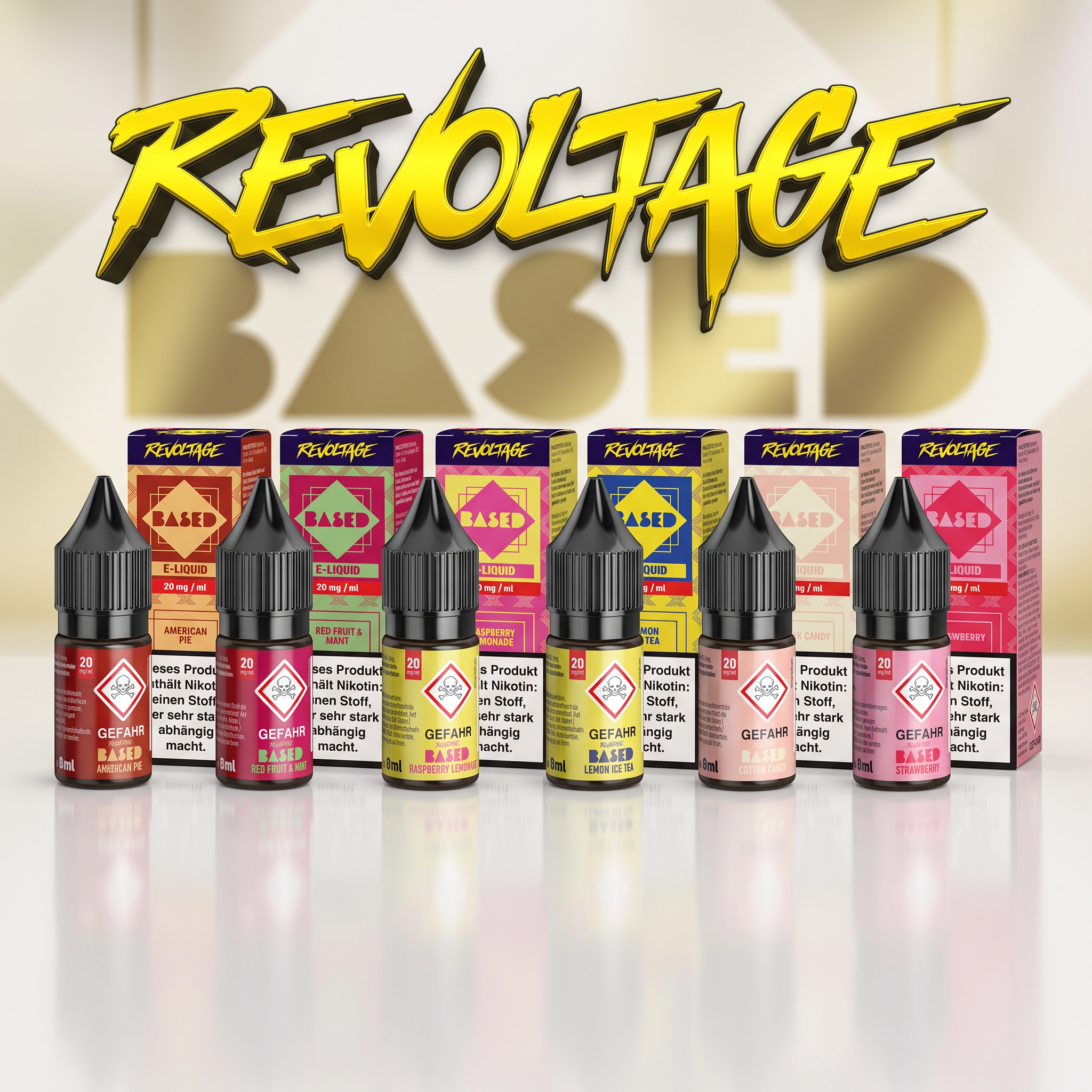 Revoltage BASED - 10 x 8 ml Hybrid Nikotinsalz Liquid = 80 ml E-Liquid