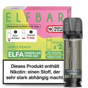 Elfbar – Elfa Pod Apple Peach 20 mg/ml (2 Stück pro Packung)
