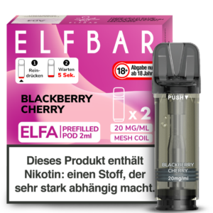 Elfbar – Elfa Pod Blackberry Cherry 20 mg/ml (2 Stück pro Packung)