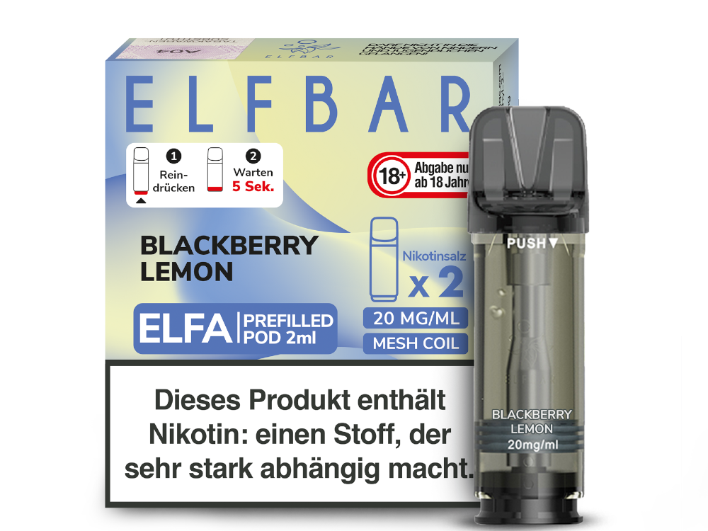 Elfbar - Elfa Pod Blackberry Lemon 20 mg/ml (2 Stück pro Packung)