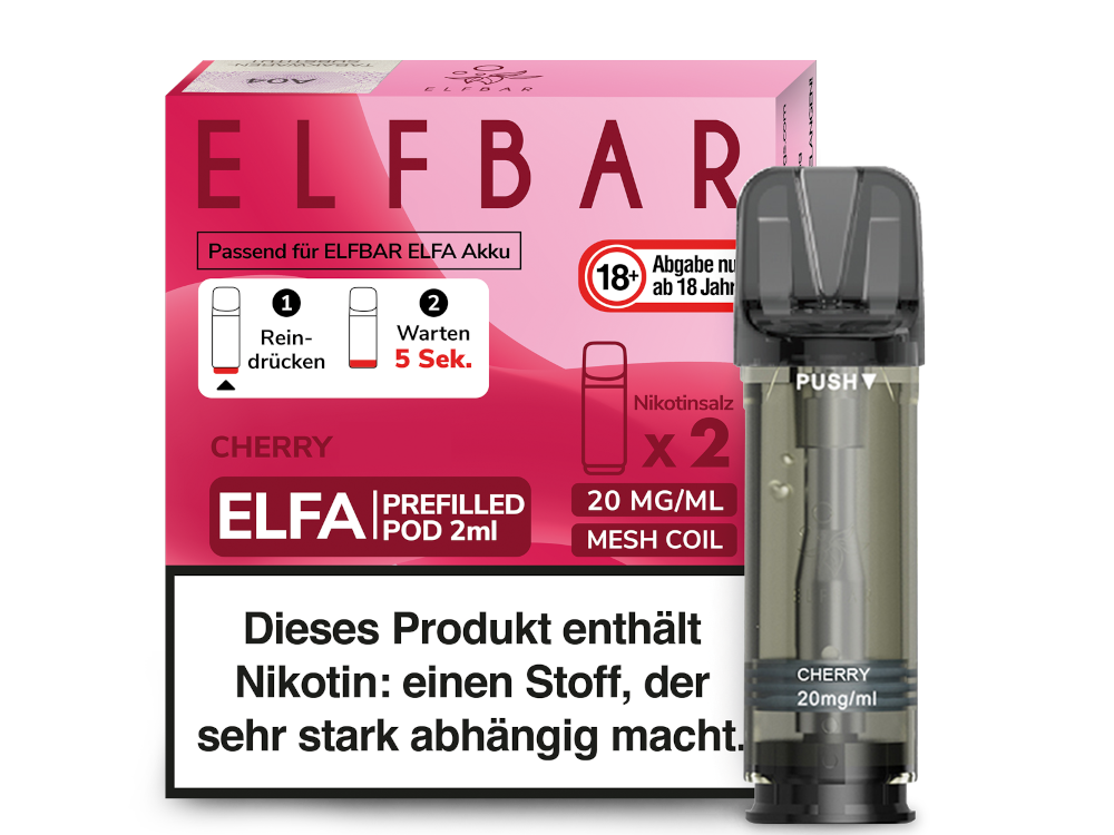 Elfbar - Elfa Pod Cherry 20 mg/ml (2 Stück pro Packung)