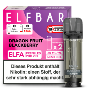 Elfbar – Elfa Pod Dragon Fruit Blackberry 20 mg/ml (2 Stück pro Packung)
