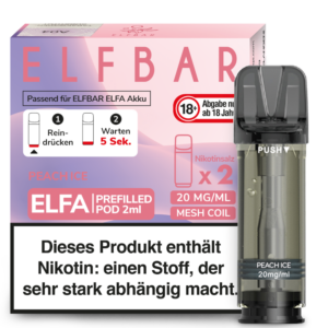 Elfbar – Elfa Pod Peach Ice 20 mg/ml (2 Stück pro Packung)