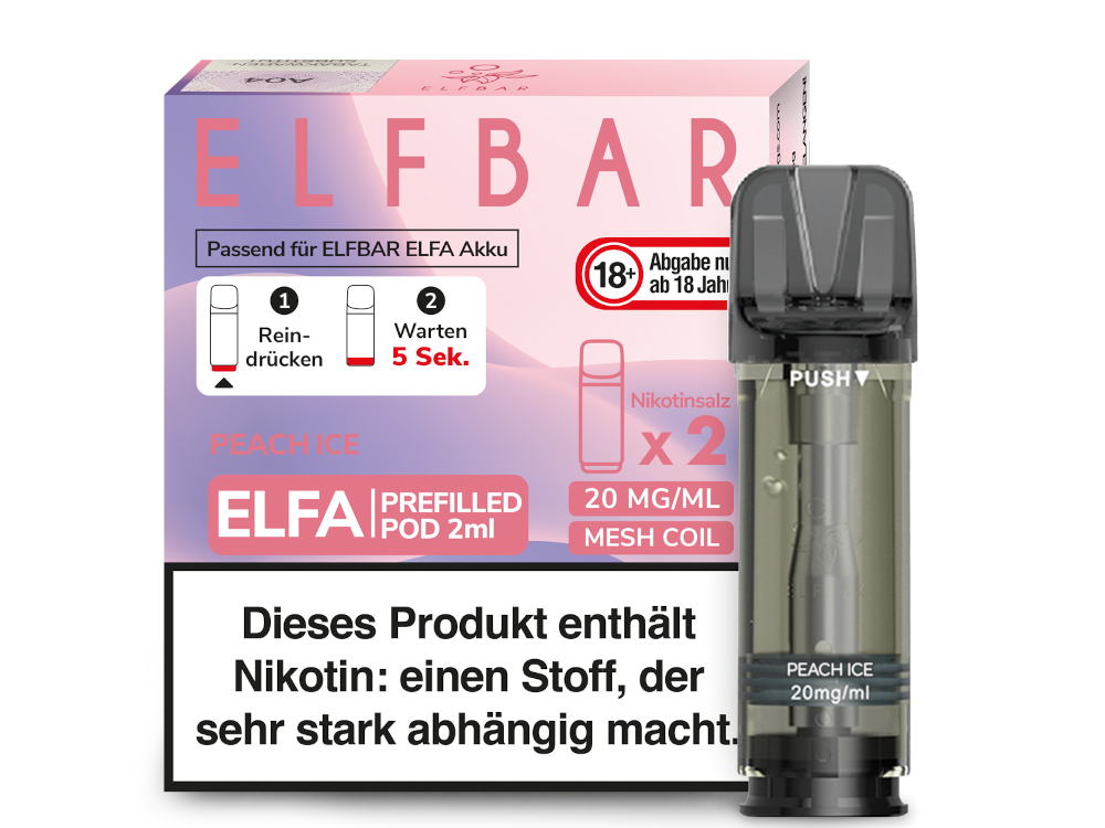 Elfbar - Elfa Pod Peach Ice 20 mg/ml (2 Stück pro Packung)