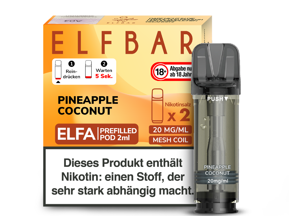 Elfbar - Elfa Pod Pineapple Coconut 20 mg/ml (2 Stück pro Packung)