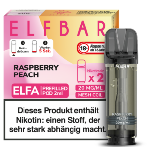 Elfbar – Elfa Pod Raspberry Peach 20 mg/ml (2 Stück pro Packung)