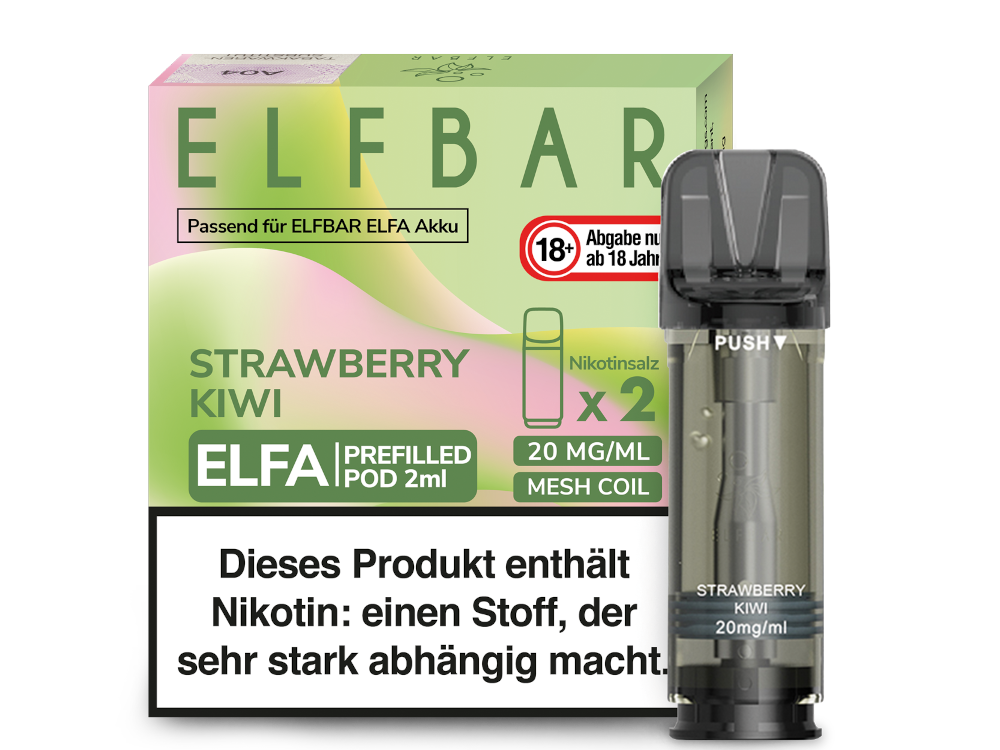 Elfbar - Elfa Pod Strawberry Kiwi 20 mg/ml (2 Stück pro Packung)