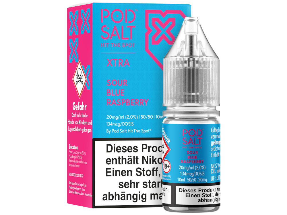 Pod Salt Xtra - Sour Blue Raspberry Nikotinsalz Liquid