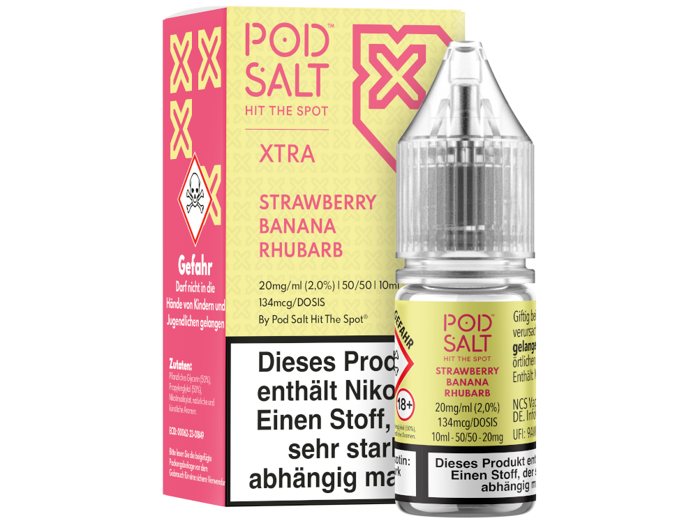 Pod Salt Xtra - Strawberry Banana Rhubarb Nikotinsalz Liquid