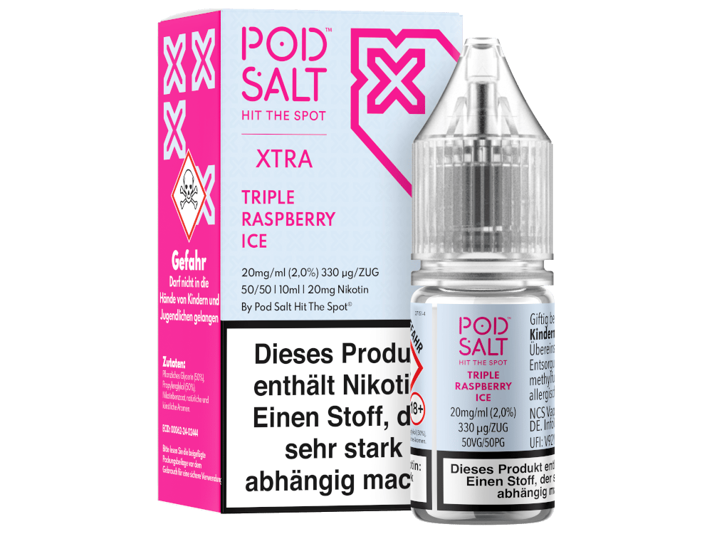Pod Salt Xtra - Triple Raspberry Ice Nikotinsalz Liquid